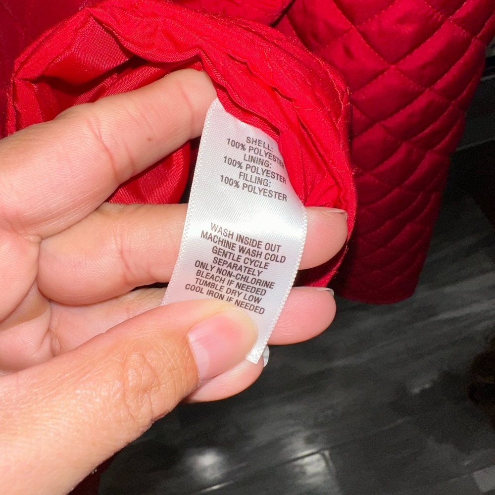 Kim Rogers women’s red quilted full zip lightweight jacket size medium - Picture 5 of 5